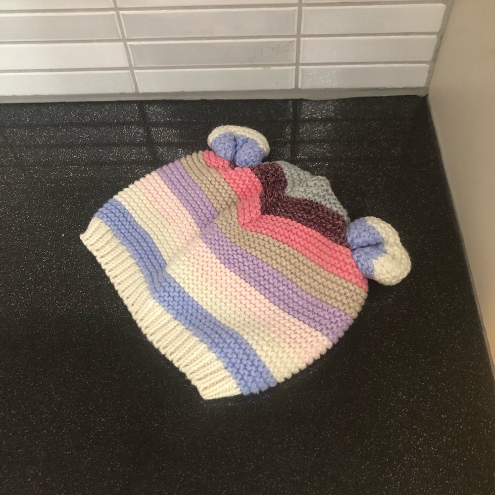 Baby GAP striped beanie baby with bear ears